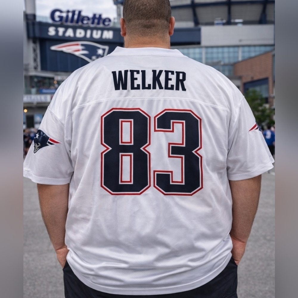 New England Patriots Wes Welker NFL White Jersey, Plus Size 2XL